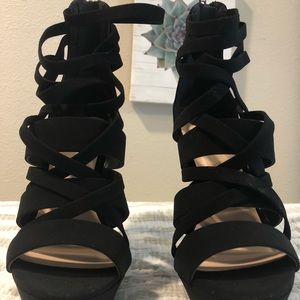 Strappy Black Heels